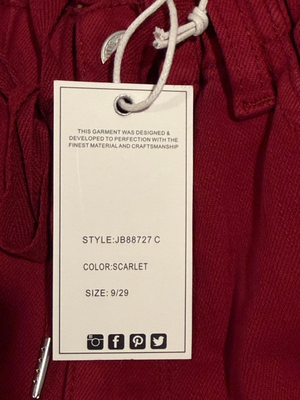 Judy Blue Scarlet High Waist Pants 9/29 NWT - Picture 7 of 7